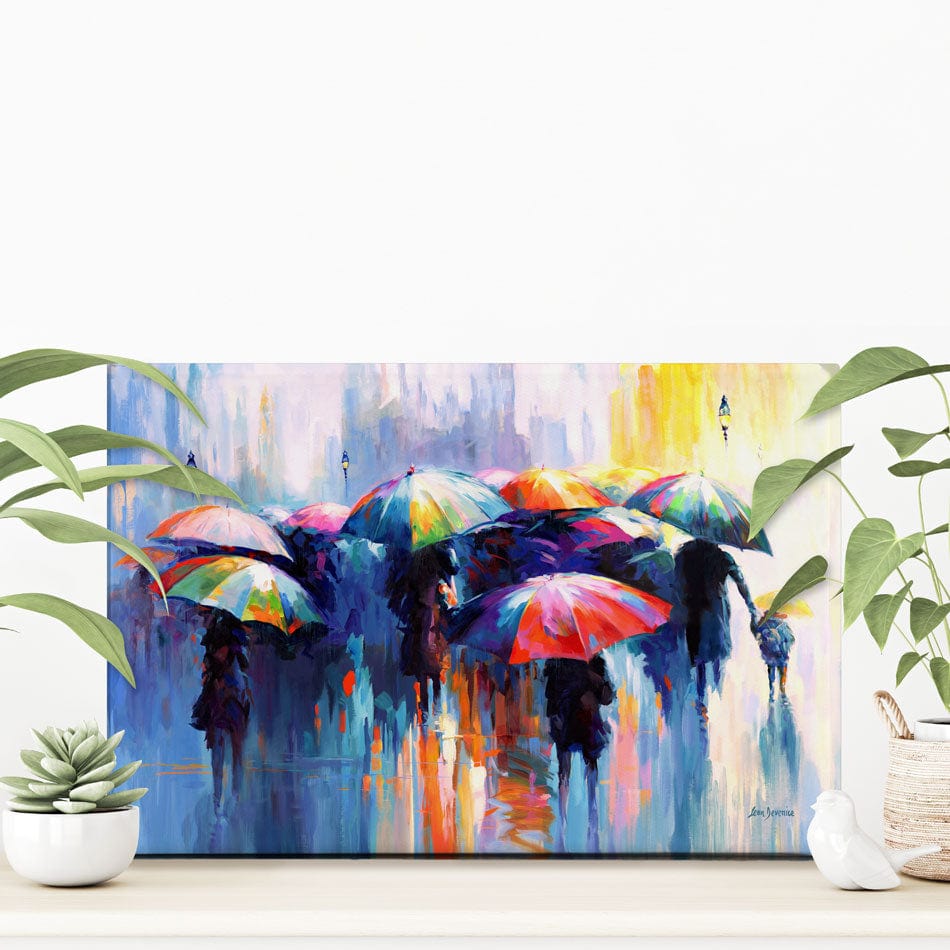 Memories Beneath The Rains Kiss Canvas Print wall art product Leon Devenice