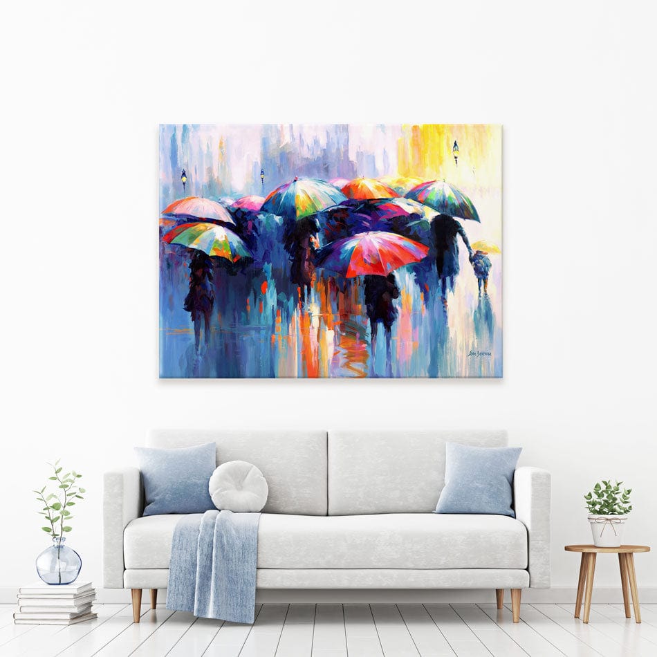 Memories Beneath The Rains Kiss Canvas Print wall art product Leon Devenice
