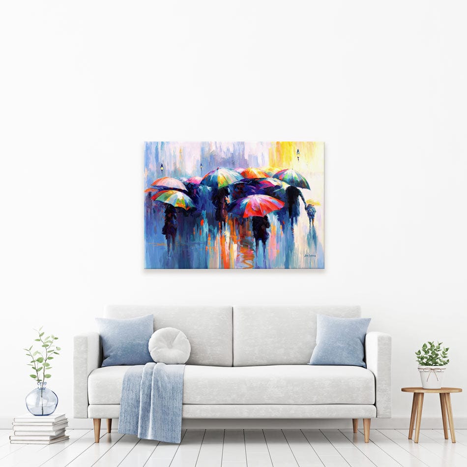 Memories Beneath The Rains Kiss Canvas Print wall art product Leon Devenice