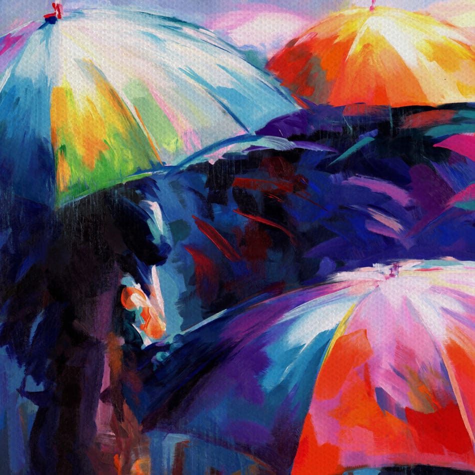 Memories Beneath The Rains Kiss Canvas Print wall art product Leon Devenice