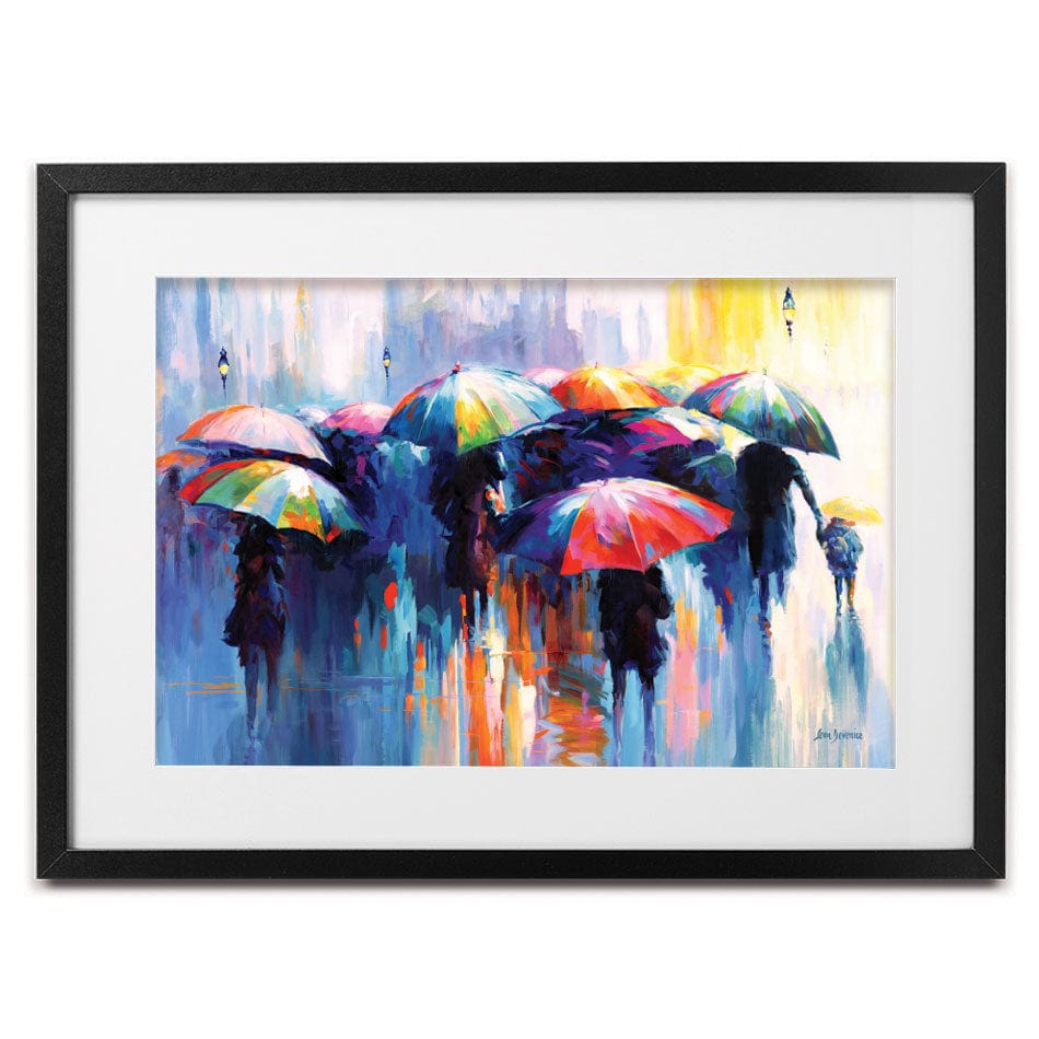 Memories Beneath The Rains Kiss Framed Art Print wall art product Leon Devenice
