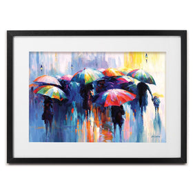 Memories Beneath The Rains Kiss Framed Art Print wall art product Leon Devenice
