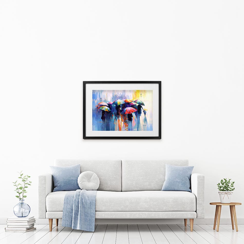 Memories Beneath The Rains Kiss Framed Art Print wall art product Leon Devenice