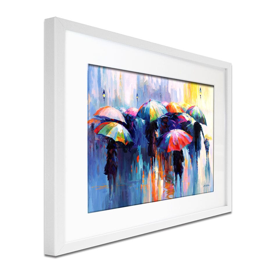 Memories Beneath The Rains Kiss Framed Art Print wall art product Leon Devenice
