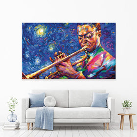 Miles Davis Starry Night Canvas Print wall art product Leon Devenice