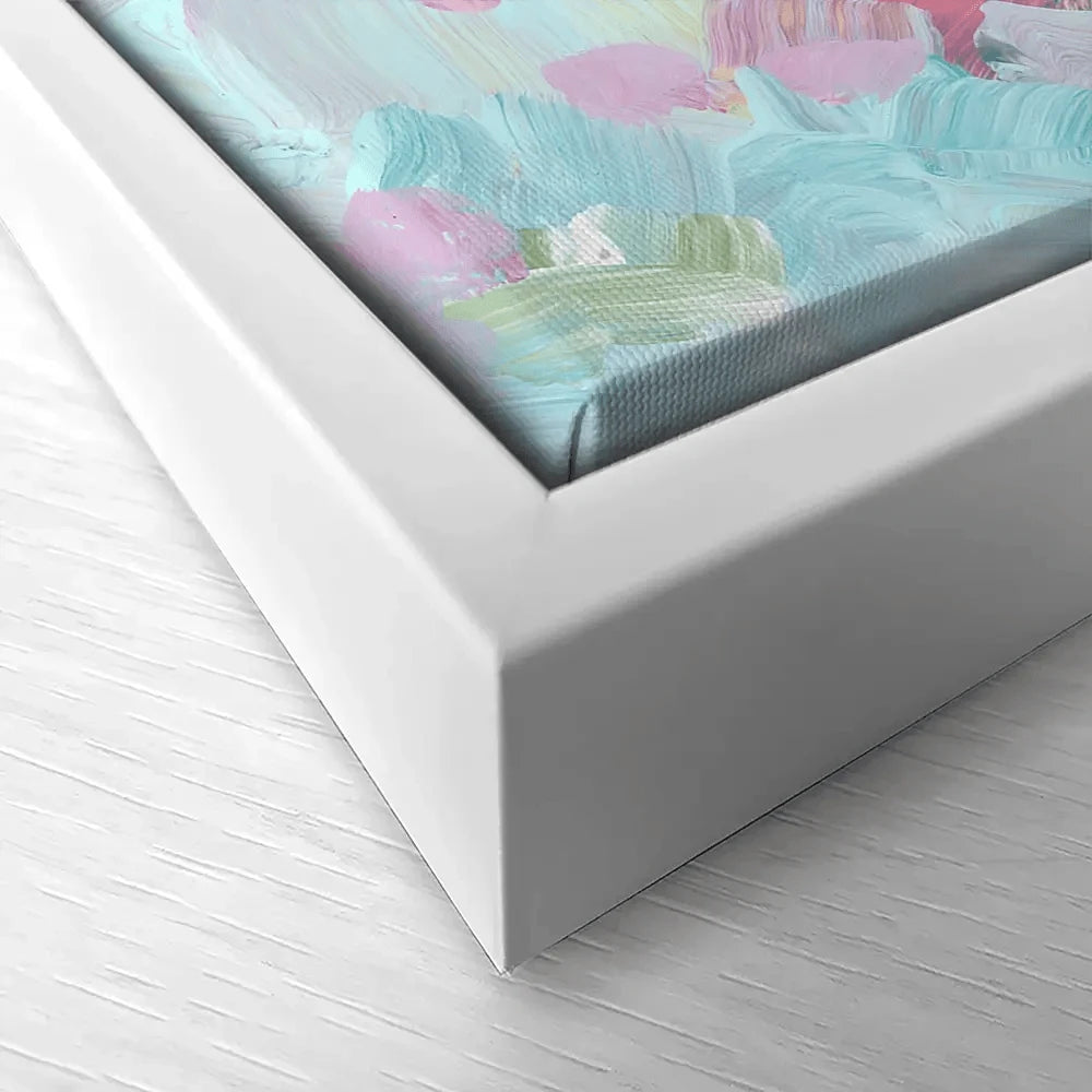 Mint Green And Pink Flowers Canvas Print Mint Green And Pink Flowers Canvas Print wall art product Rudchenko Liliia / Shutterstock