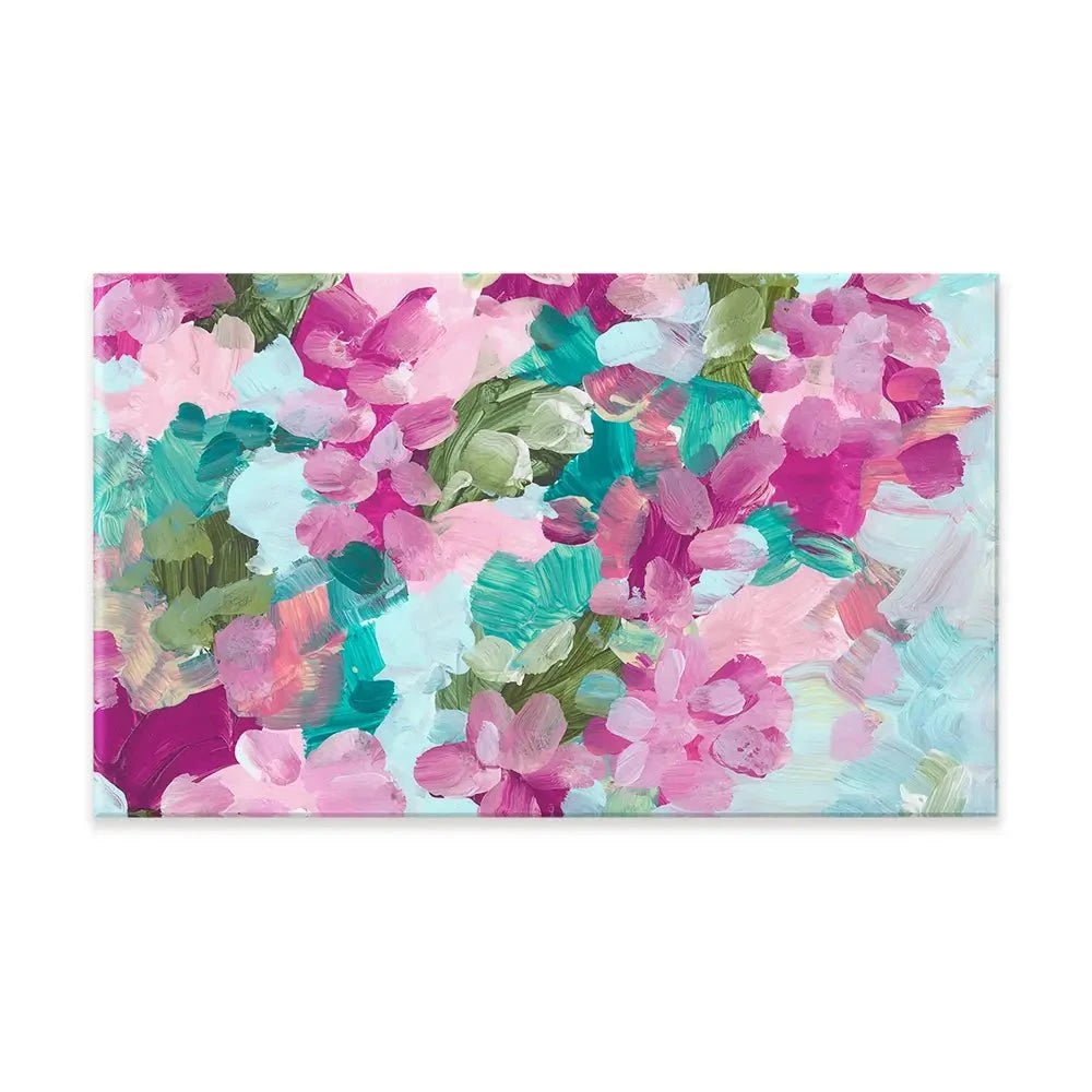 Mint Green And Pink Flowers Canvas Print Mint Green And Pink Flowers Canvas Print wall art product Rudchenko Liliia / Shutterstock