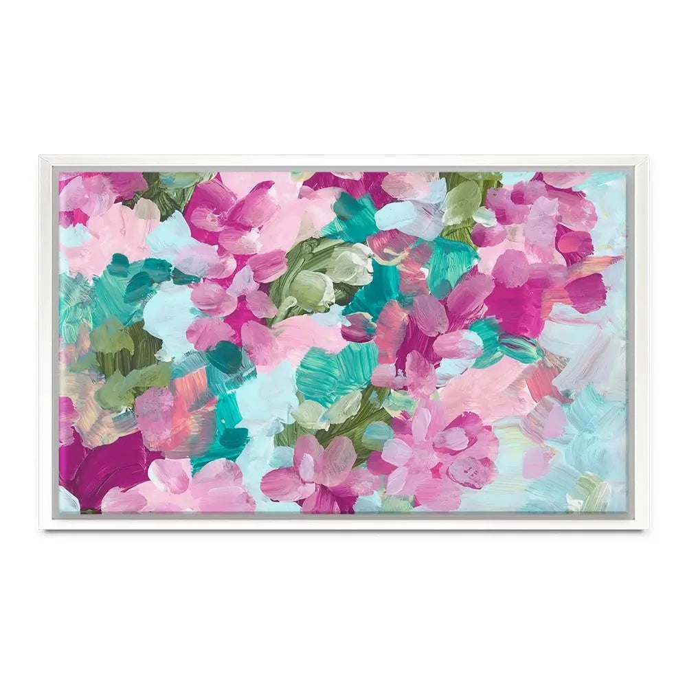 Mint Green And Pink Flowers Canvas Print Mint Green And Pink Flowers Canvas Print wall art product Rudchenko Liliia / Shutterstock