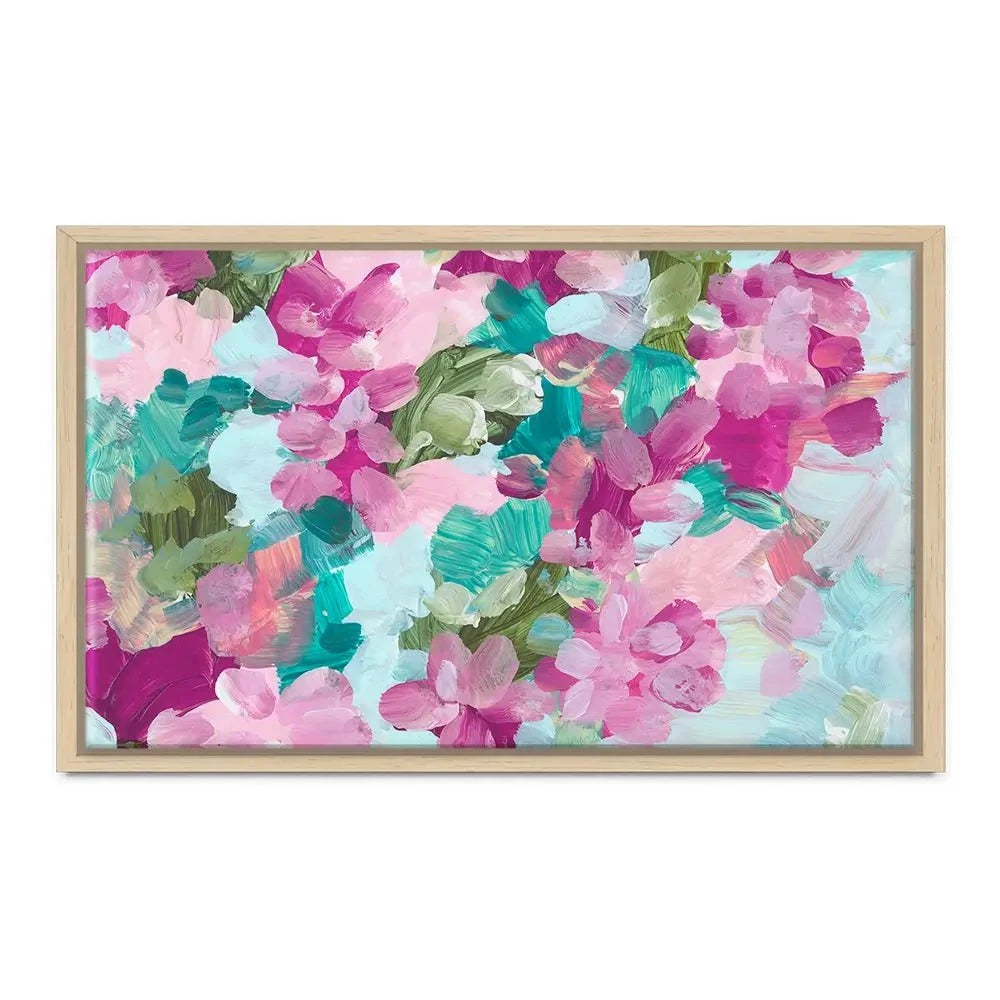 Mint Green And Pink Flowers Canvas Print Mint Green And Pink Flowers Canvas Print wall art product Rudchenko Liliia / Shutterstock