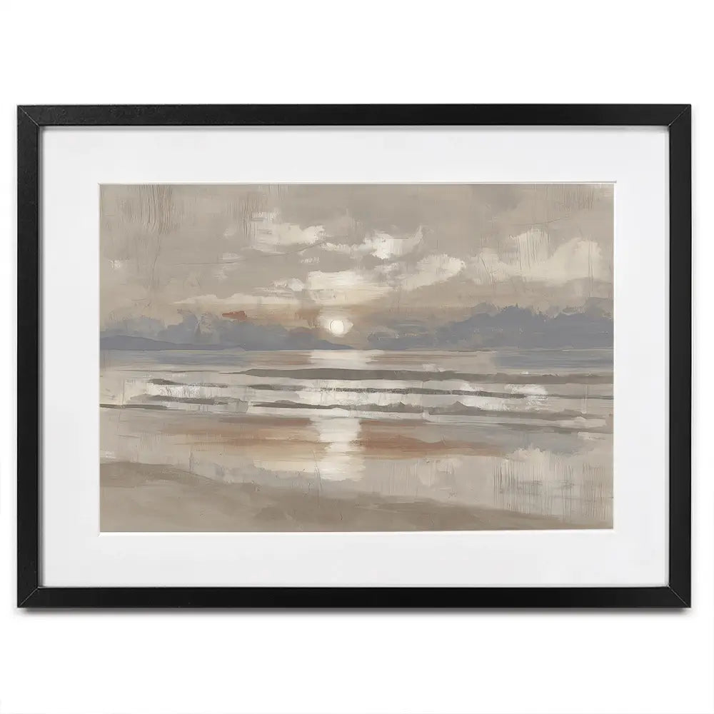 Misty Sunrise Drift Framed Art Print Misty Sunrise Drift Framed Art Print wall art product Chromatic Storm Studio