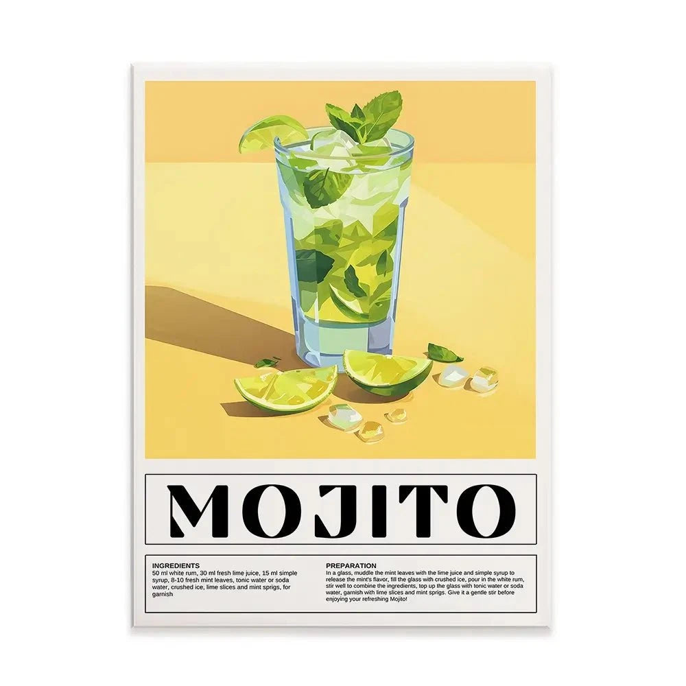 Mojito Recipe Canvas Print Mojito Recipe Canvas Print wall art product Art Print Shop