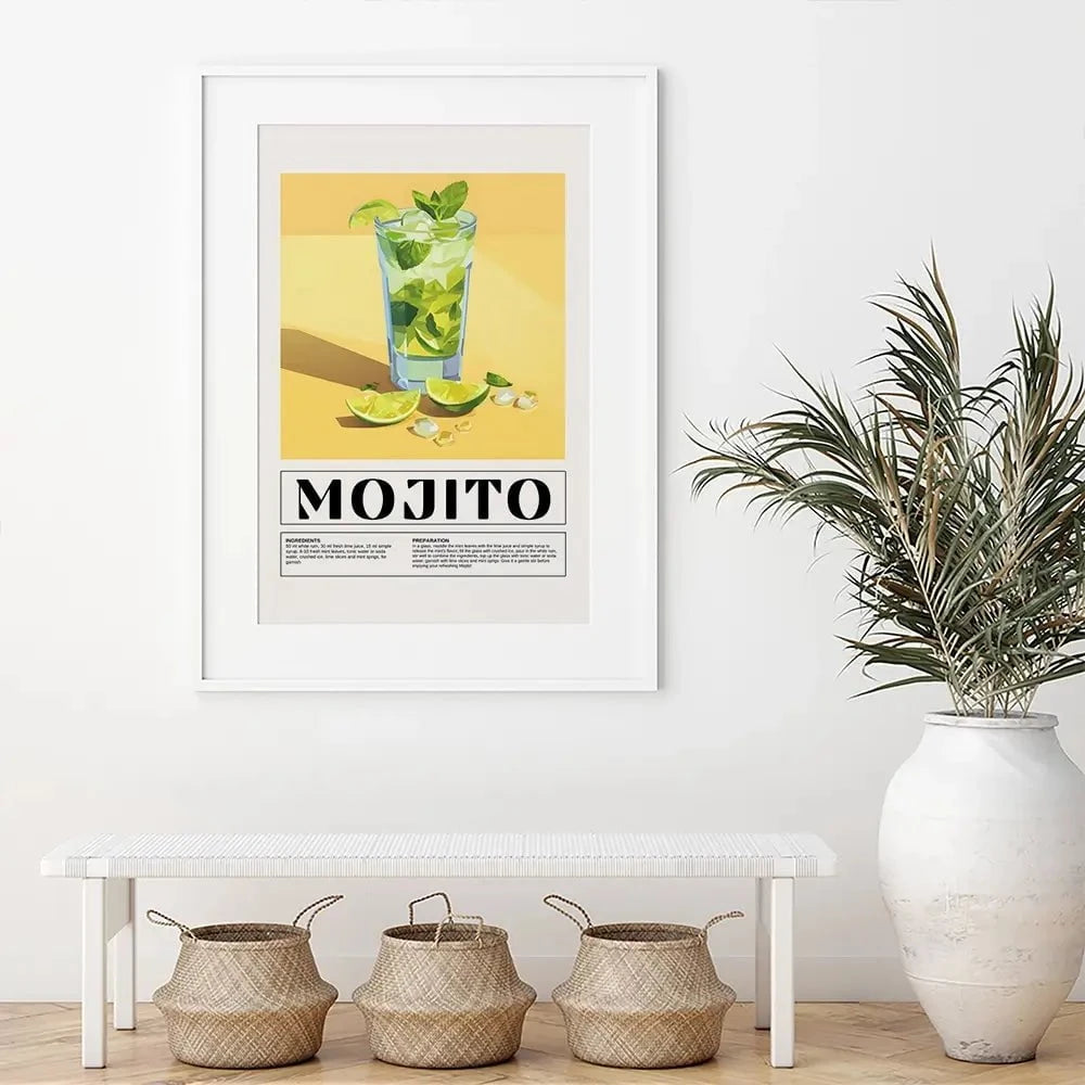 Mojito Recipe Framed Art Print Mojito Recipe Framed Art Print wall art product Art Print Shop