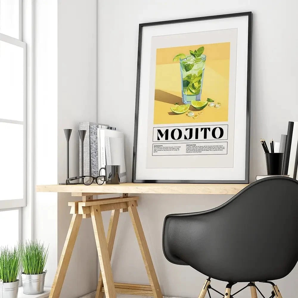 Mojito Recipe Framed Art Print Mojito Recipe Framed Art Print wall art product Art Print Shop