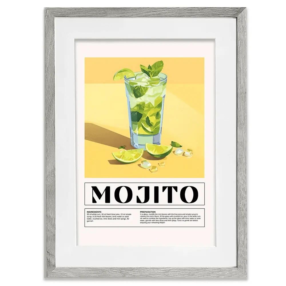 Mojito Recipe Framed Art Print Mojito Recipe Framed Art Print wall art product Art Print Shop