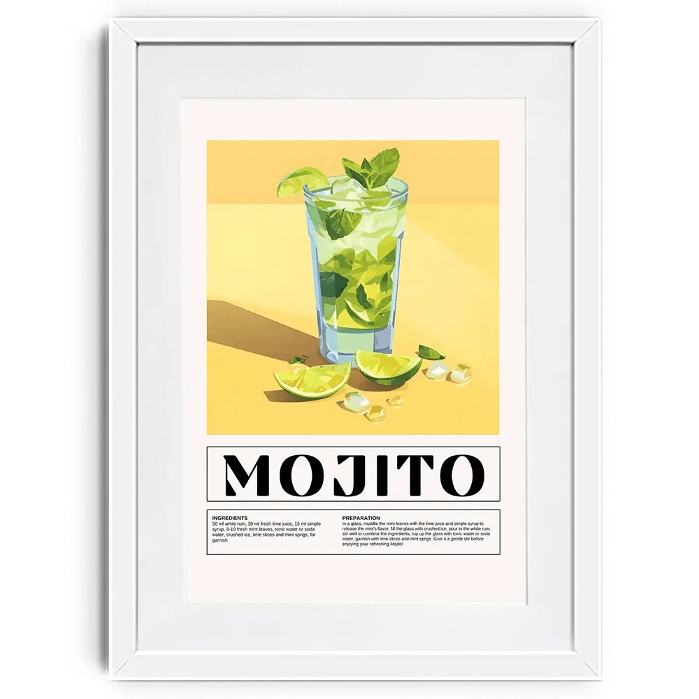 Mojito Recipe Framed Art Print Mojito Recipe Framed Art Print wall art product Art Print Shop