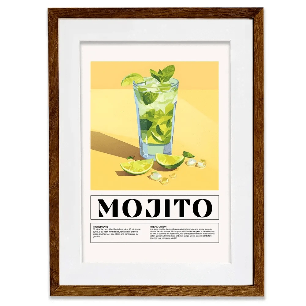 Mojito Recipe Framed Art Print Mojito Recipe Framed Art Print wall art product Art Print Shop