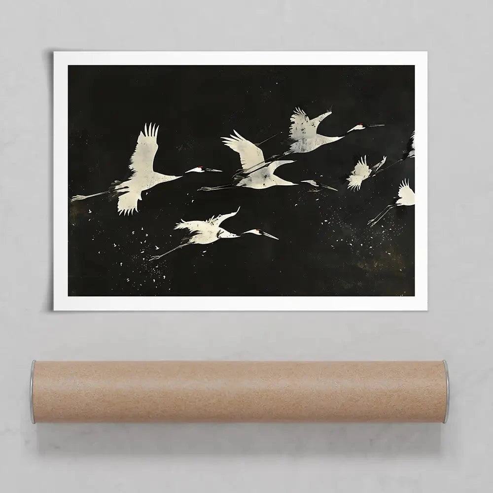 Monotone Cranes Art Print Monotone Cranes Art Print wall art product Creative Studio - Independent