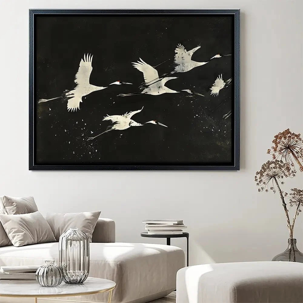 Monotone Cranes Canvas Print Monotone Cranes Canvas Print wall art product Creative Studio - Independent