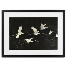 Monotone Cranes Framed Art Print Monotone Cranes Framed Art Print wall art product Creative Studio - Independent