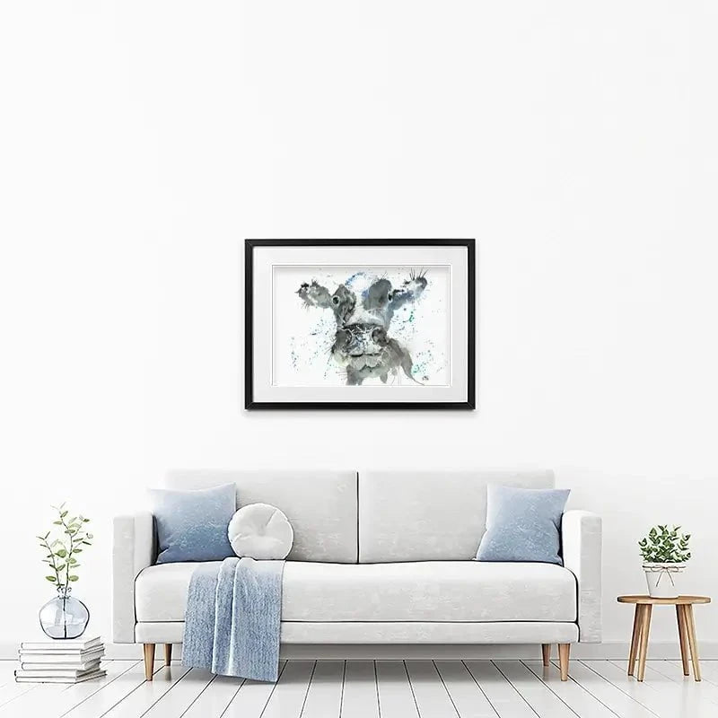 Moo Framed Art Print Moo Framed Art Print wall art product Jamie Taylor
