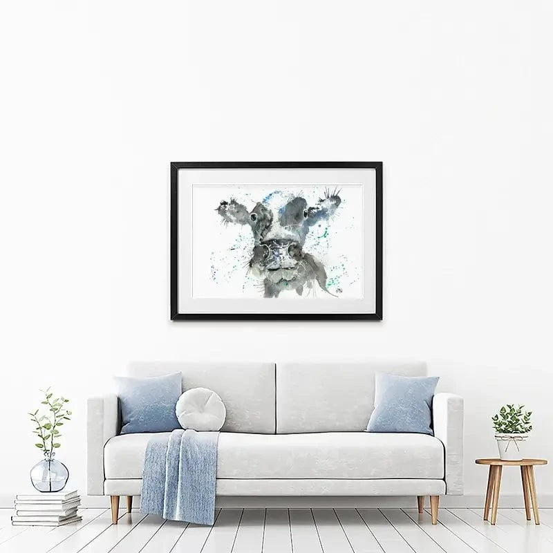 Moo Framed Art Print Moo Framed Art Print wall art product Jamie Taylor