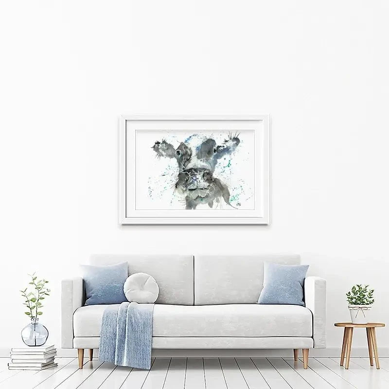 Moo Framed Art Print Moo Framed Art Print wall art product Jamie Taylor