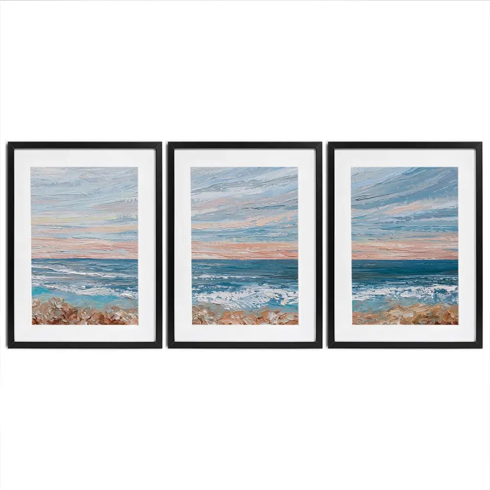 Morning Beach Framed Art Print Trio Morning Beach Framed Art Print Trio wall art product Olga Tkachyk