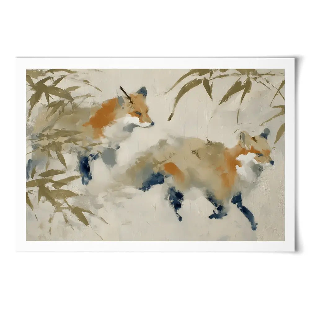 Mother Fox Bamboo Art Print Mother Fox Bamboo Art Print wall art product Chromatic Storm Studio