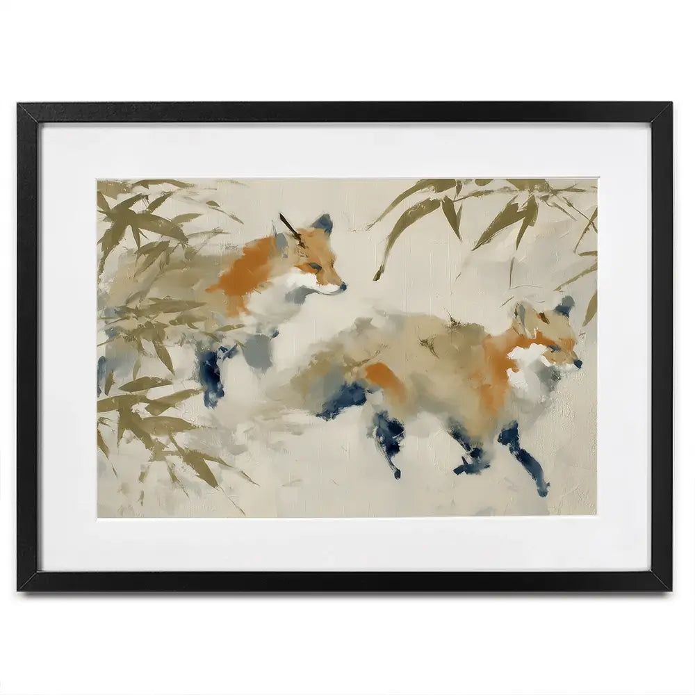 Mother Fox Bamboo Framed Art Print Mother Fox Bamboo Framed Art Print wall art product Chromatic Storm Studio