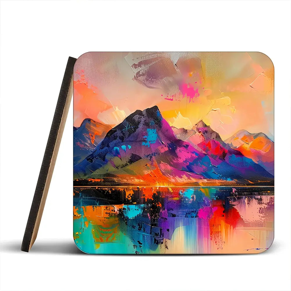 Mountain Abstract Coaster Set Mountain Abstract Coaster Set wall art product Art Print Shop