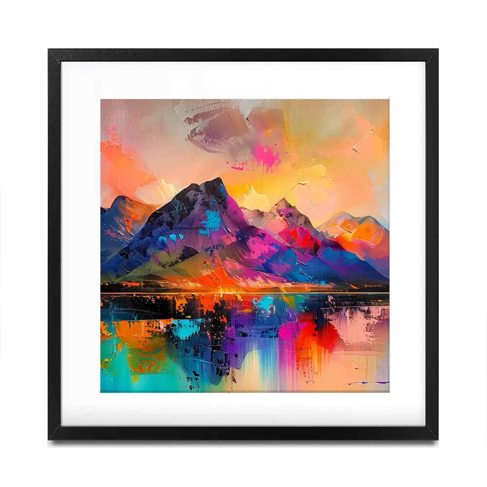 Mountain Abstract Square Framed Art Print Mountain Abstract Square Framed Art Print wall art product Art Print Shop