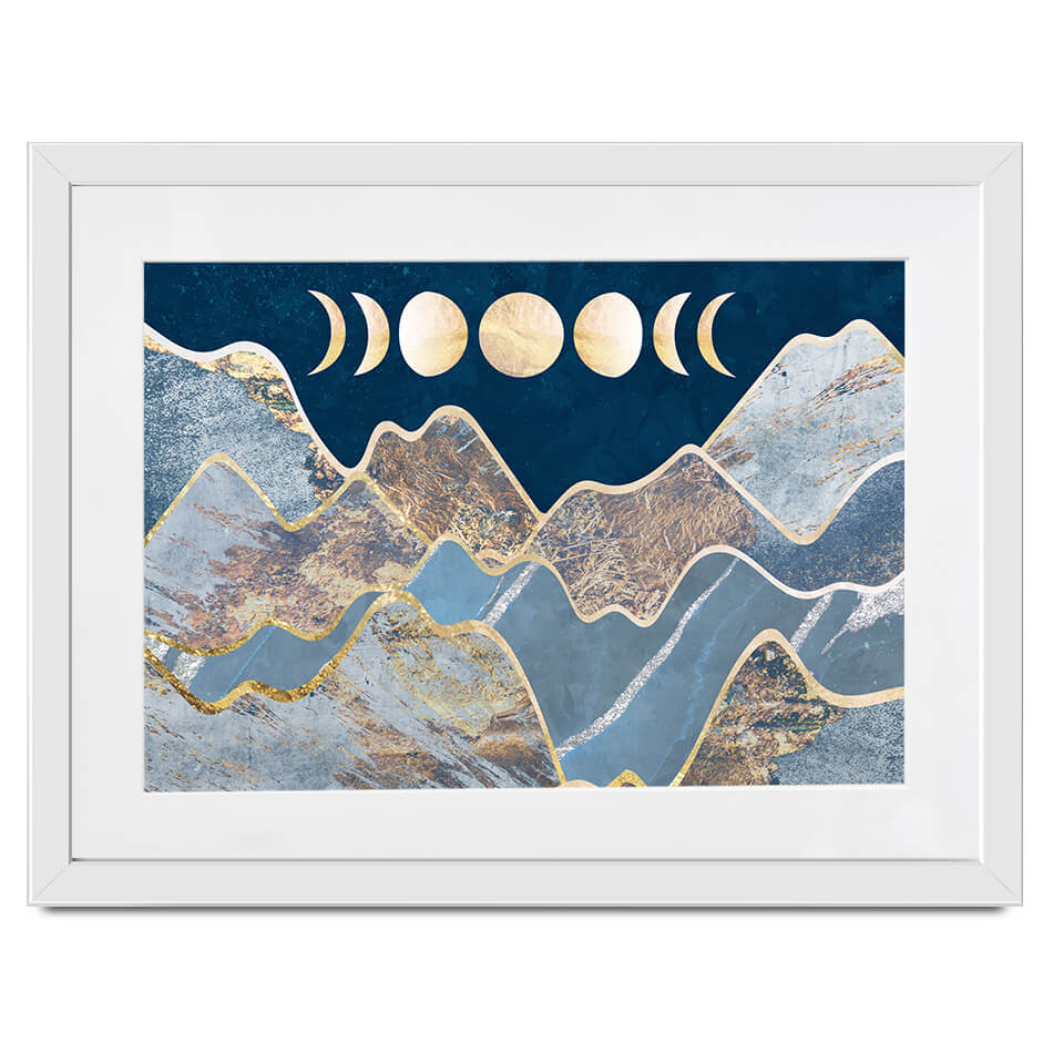 Mountain Moon Cycles Framed Art Print Mountain Moon Cycles Framed Art Print wall art product Sarah Manovski