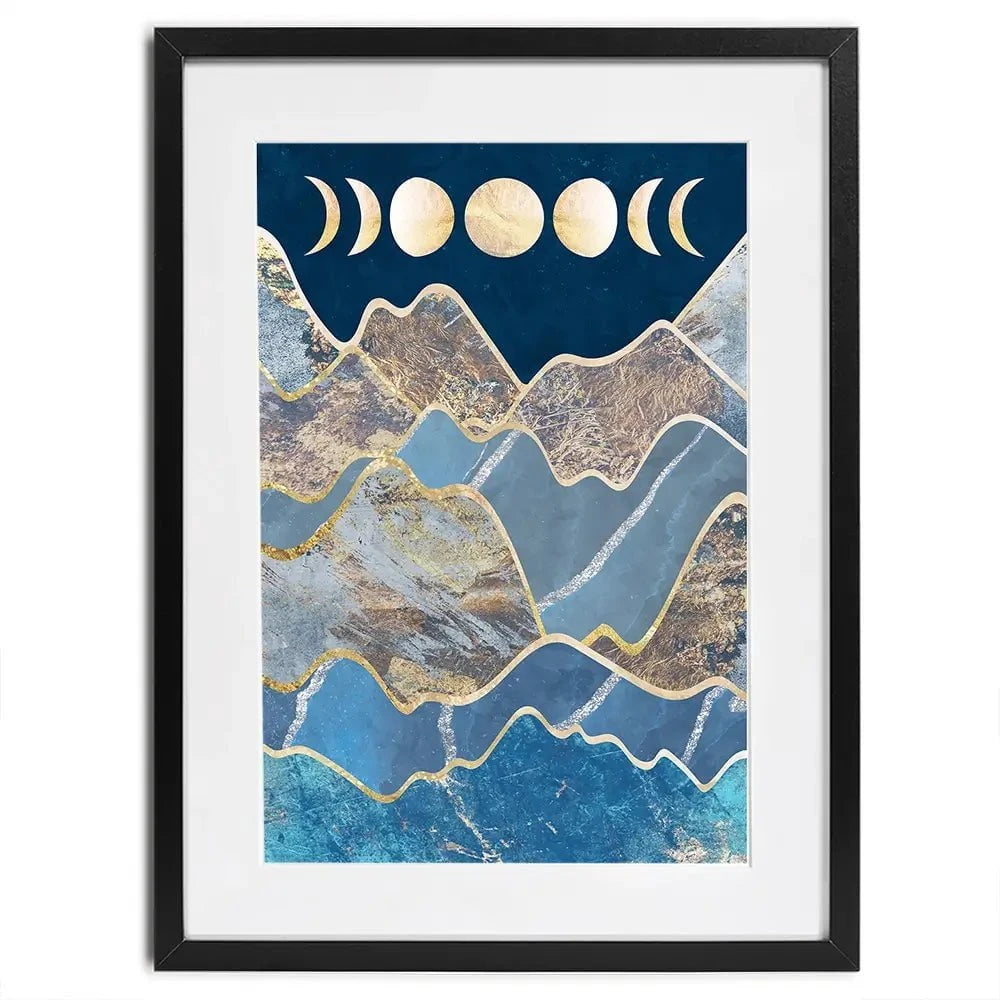 Mountain Moon Cycles Portrait Framed Art Print Mountain Moon Cycles Portrait Framed Art Print wall art product Sarah Manovski