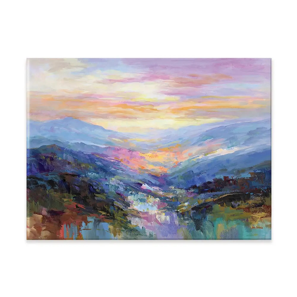 Mountains In A Serene Valley Canvas Print Mountains In A Serene Valley Canvas Print wall art product Leon Devenice