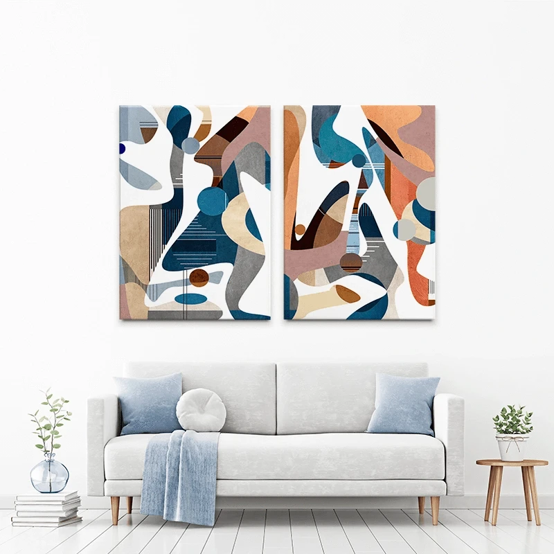 Moving Shapes Duo Canvas Print Moving Shapes Duo Canvas Print wall art product Roberto Moro