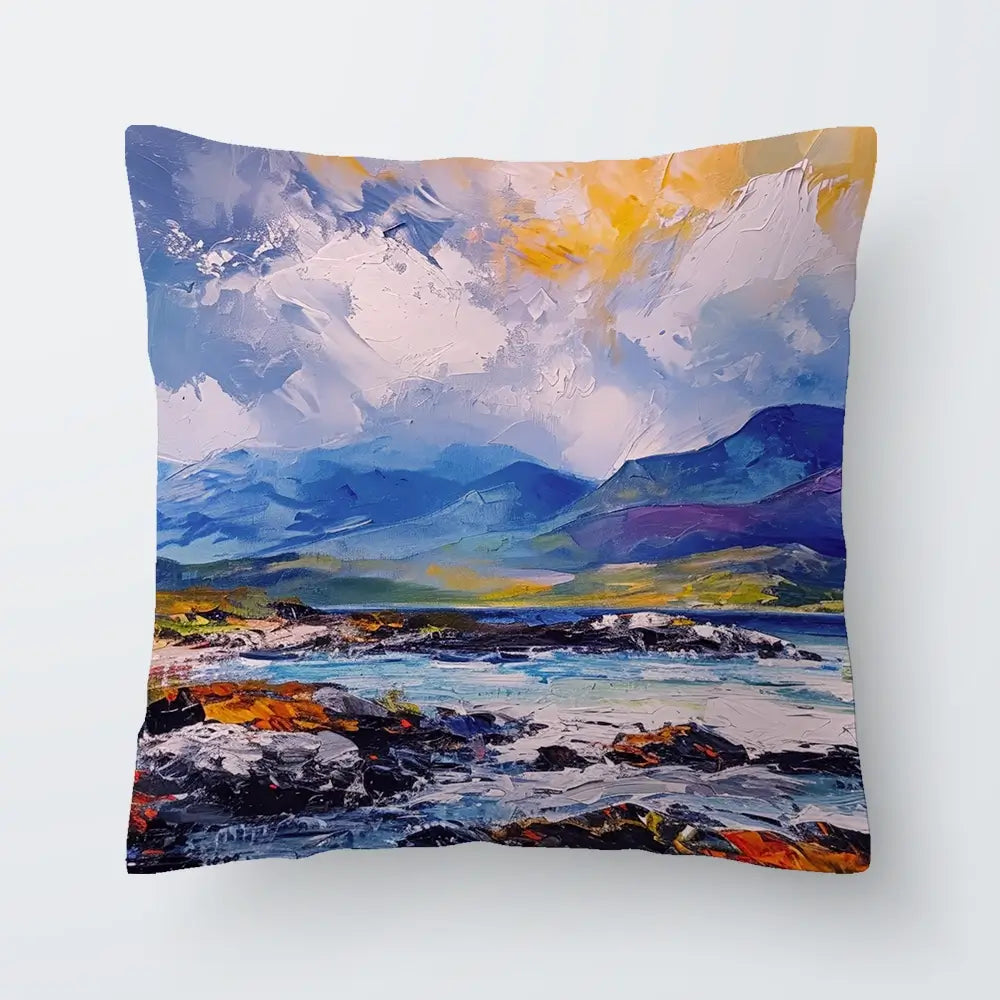Mull Mountains Cushion Mull Mountains Cushion wall art product Art Print Shop