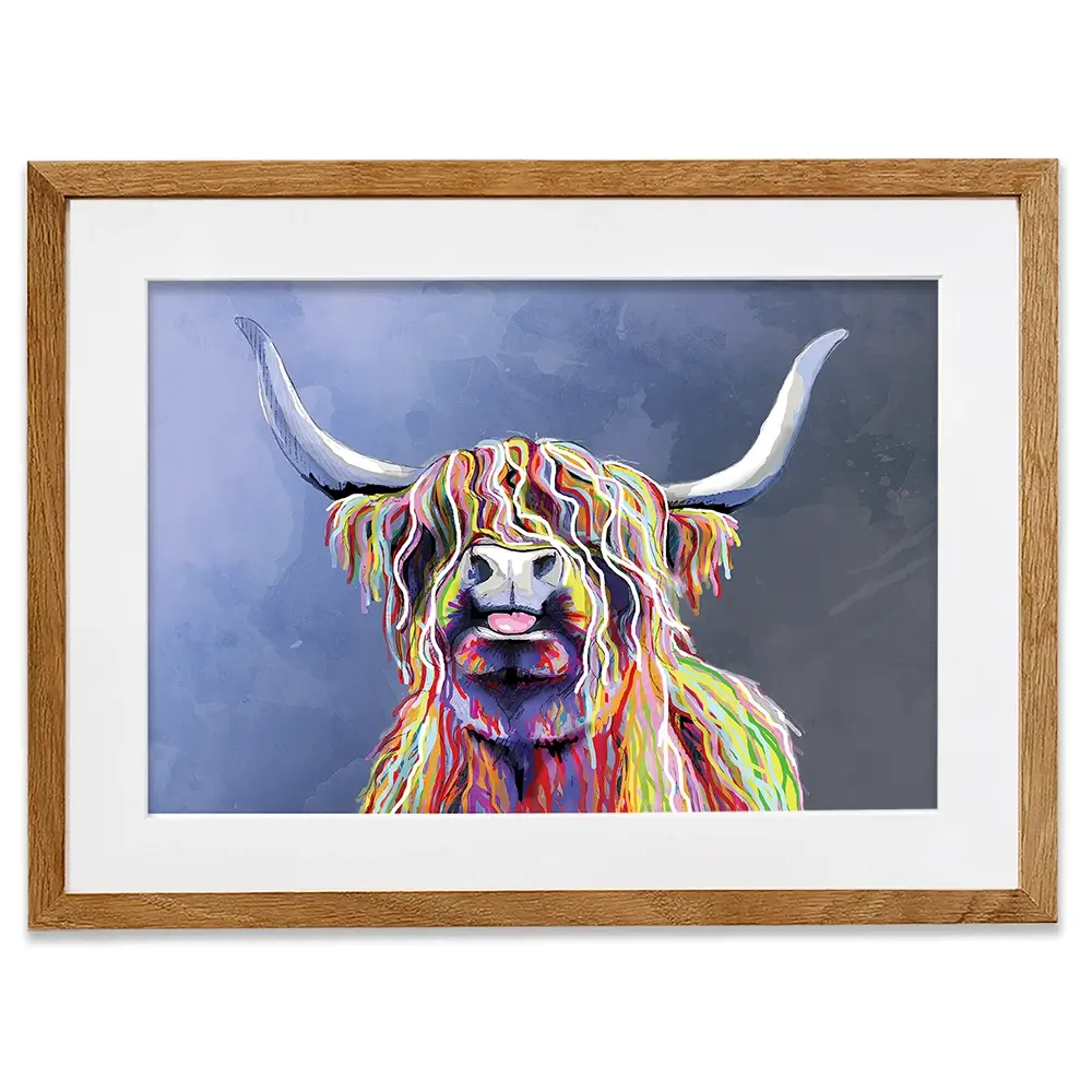 Multicolour Highland Cow Framed Art Print Multicolour Highland Cow Framed Art Print | Multicolour Highland Cow wall art product Independent