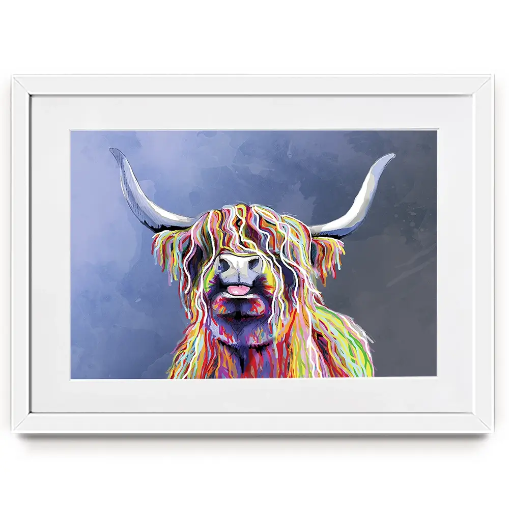 Multicolour Highland Cow Framed Art Print Multicolour Highland Cow Framed Art Print | Multicolour Highland Cow wall art product Independent