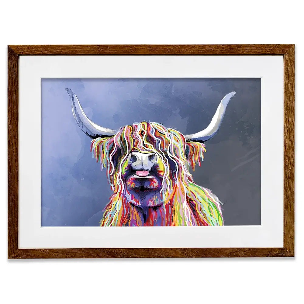 Multicolour Highland Cow Framed Art Print Multicolour Highland Cow Framed Art Print | Multicolour Highland Cow wall art product Independent
