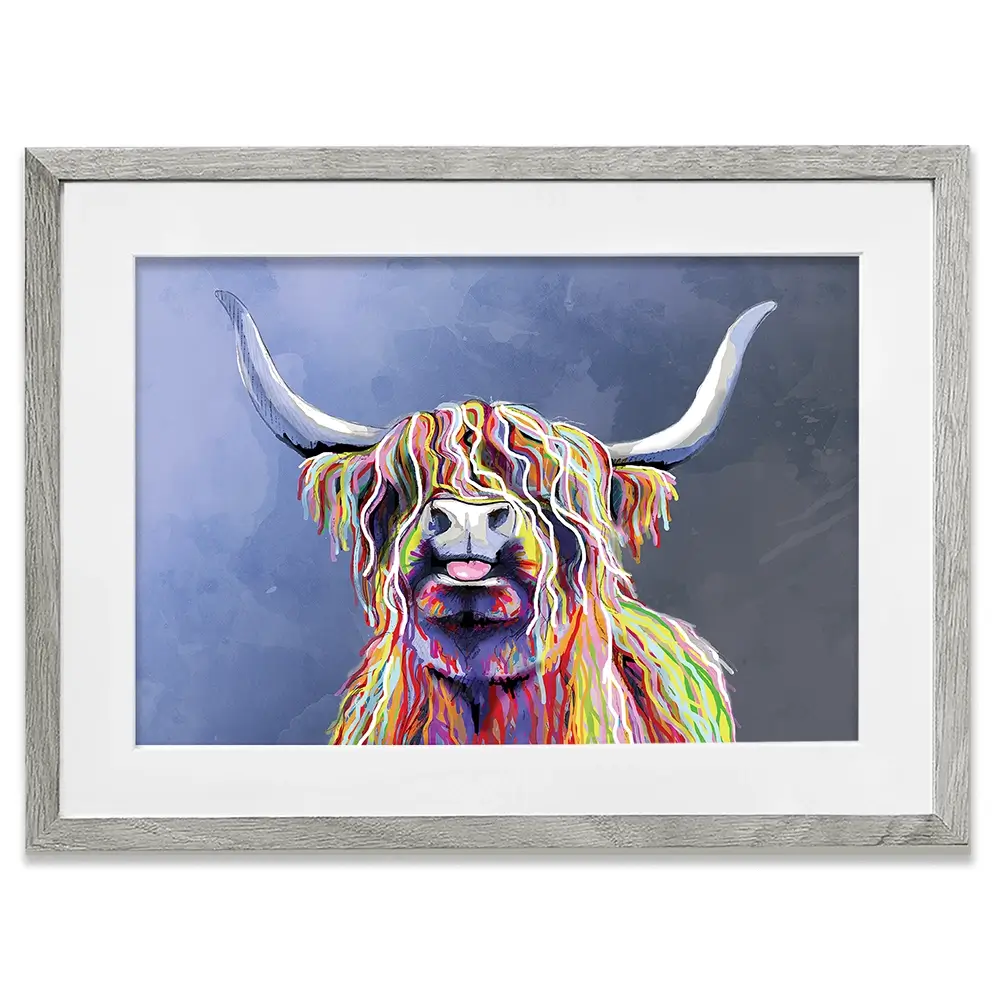 Multicolour Highland Cow Framed Art Print Multicolour Highland Cow Framed Art Print | Multicolour Highland Cow wall art product Independent