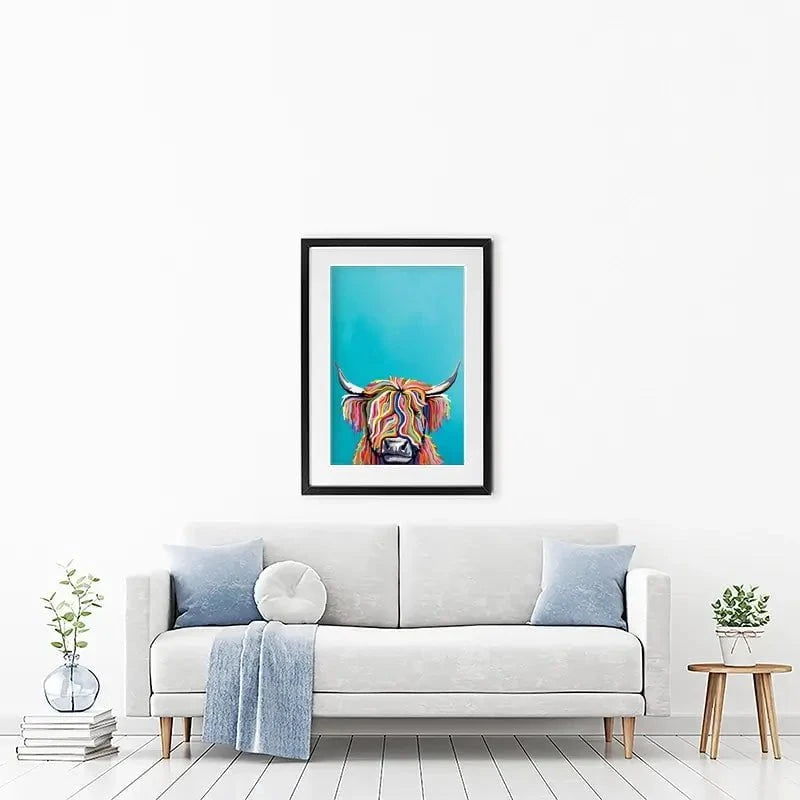 Multicoloured Cow Framed Art Print Multicoloured Cow Framed Art Print wall art product Independent