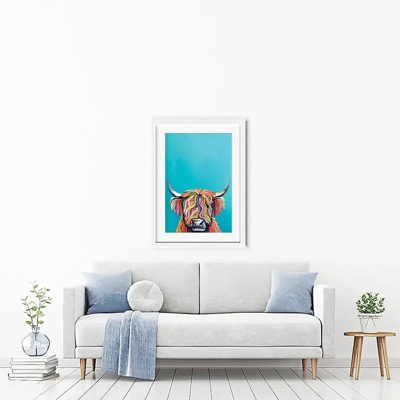 Multicoloured Cow Framed Art Print Multicoloured Cow Framed Art Print wall art product Independent