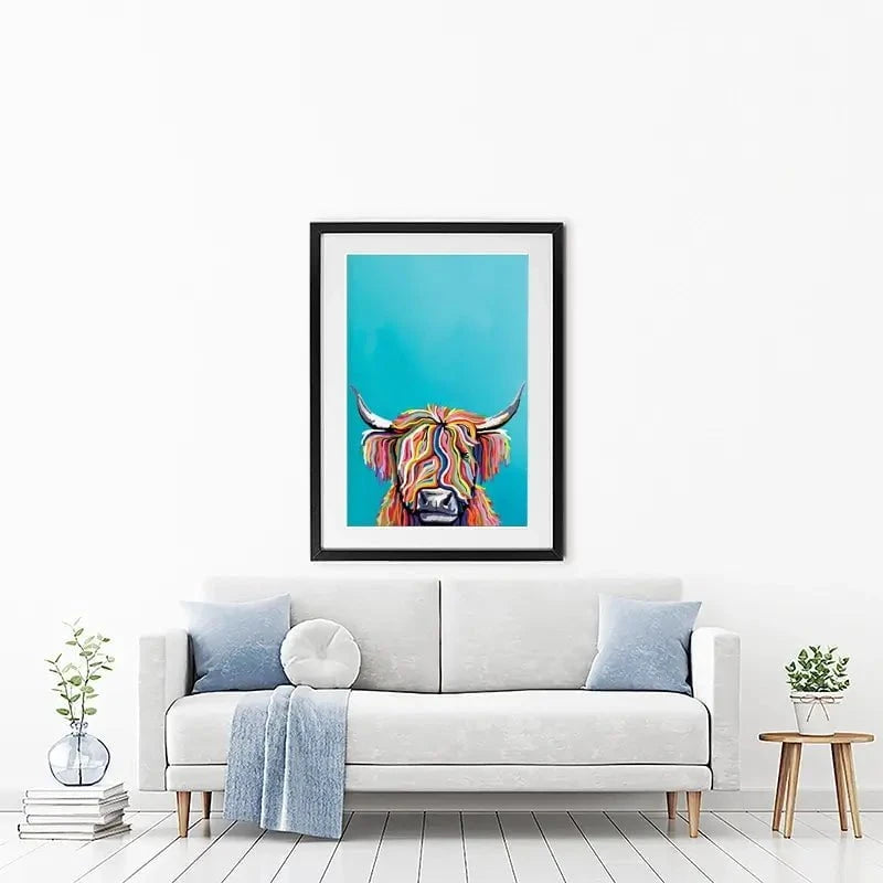 Multicoloured Cow Framed Art Print Multicoloured Cow Framed Art Print wall art product Independent