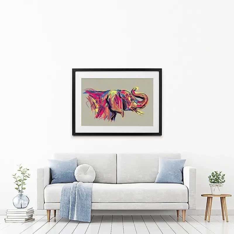 Multicoloured Elephant Framed Art Print Multicoloured Elephant Framed Art Print wall art product PrathapGopal / Shutterstock