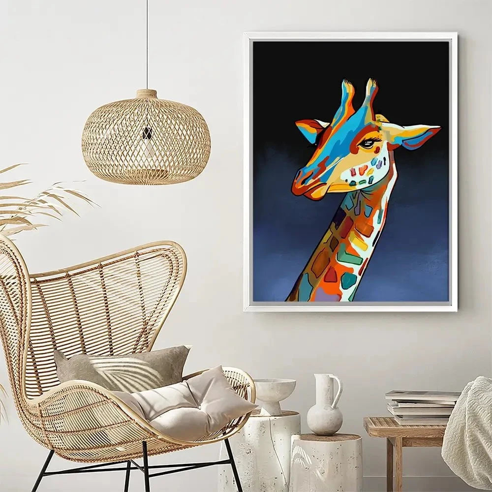 Multicoloured Giraffe Canvas Print Multicoloured Giraffe Canvas Print wall art product Independent