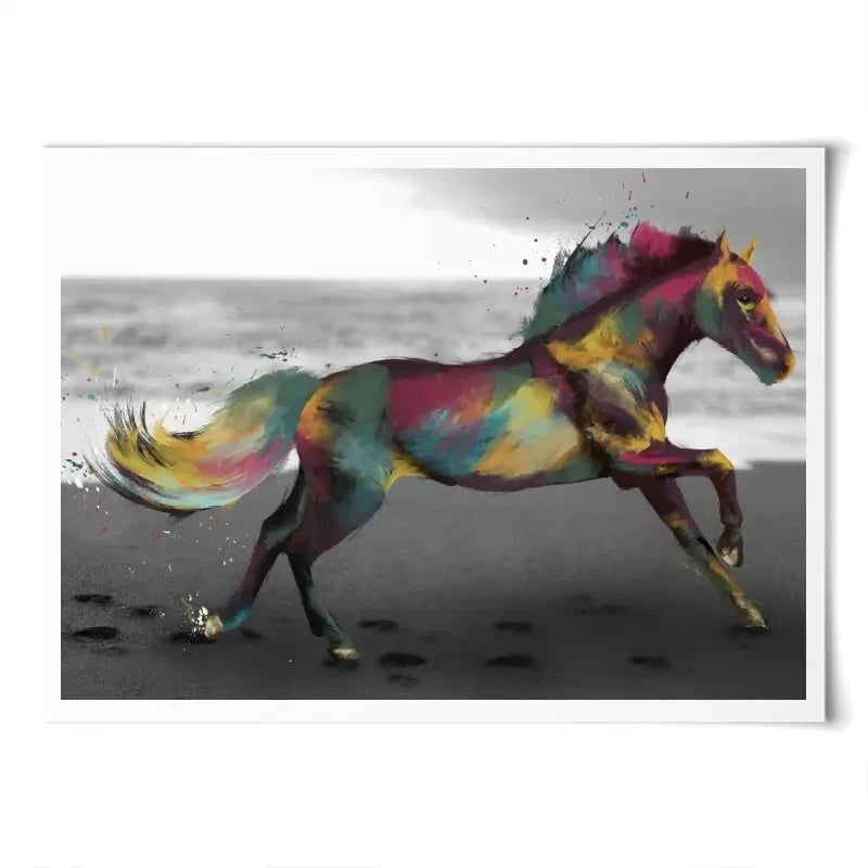 Multicoloured Horse Art Print Multicoloured Horse Art Print wall art product Aimee Linzi