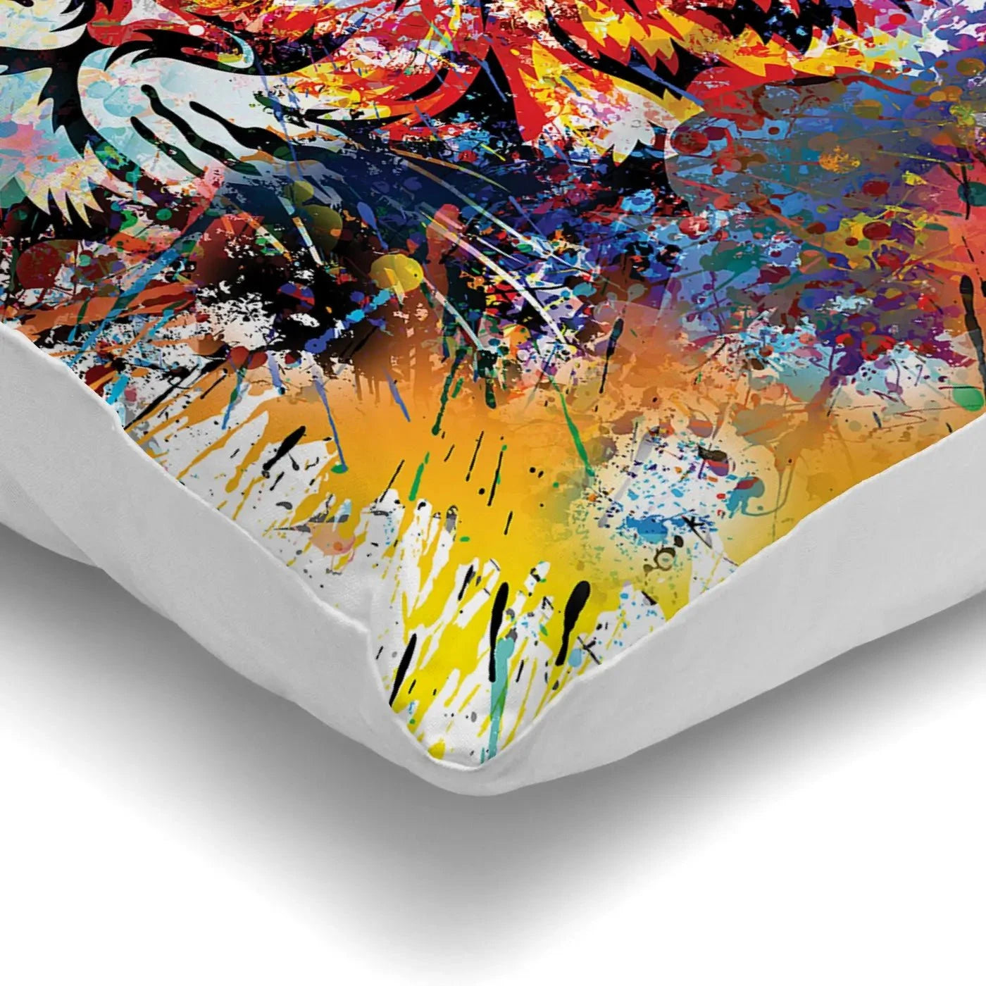 Multicoloured Tiger Paint Splash Cushion Multicoloured Tiger Paint Splash Cushion wall art product ARTEMENKO VALENTYN / Shutterstock