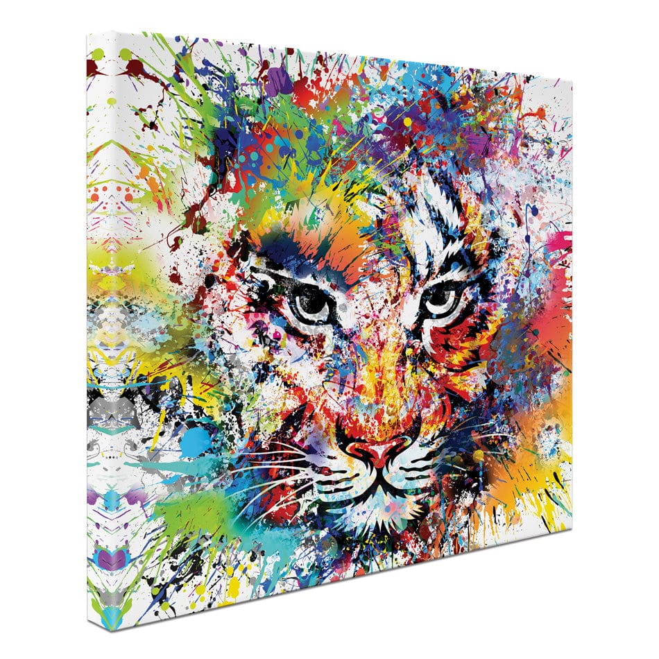 Multicoloured Tiger Paint Splash Square Canvas Print wall art product ARTEMENKO VALENTYN / Shutterstock
