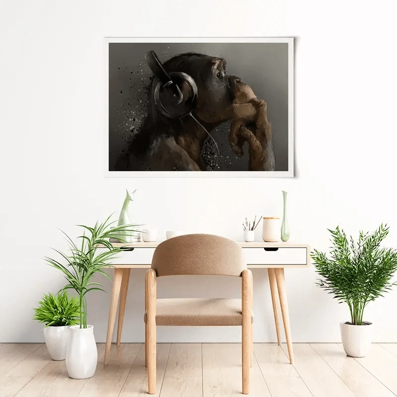 Musical Chimpanzee Art Print Musical Chimpanzee Art Print wall art product Lorri Kajenna / Shutterstock
