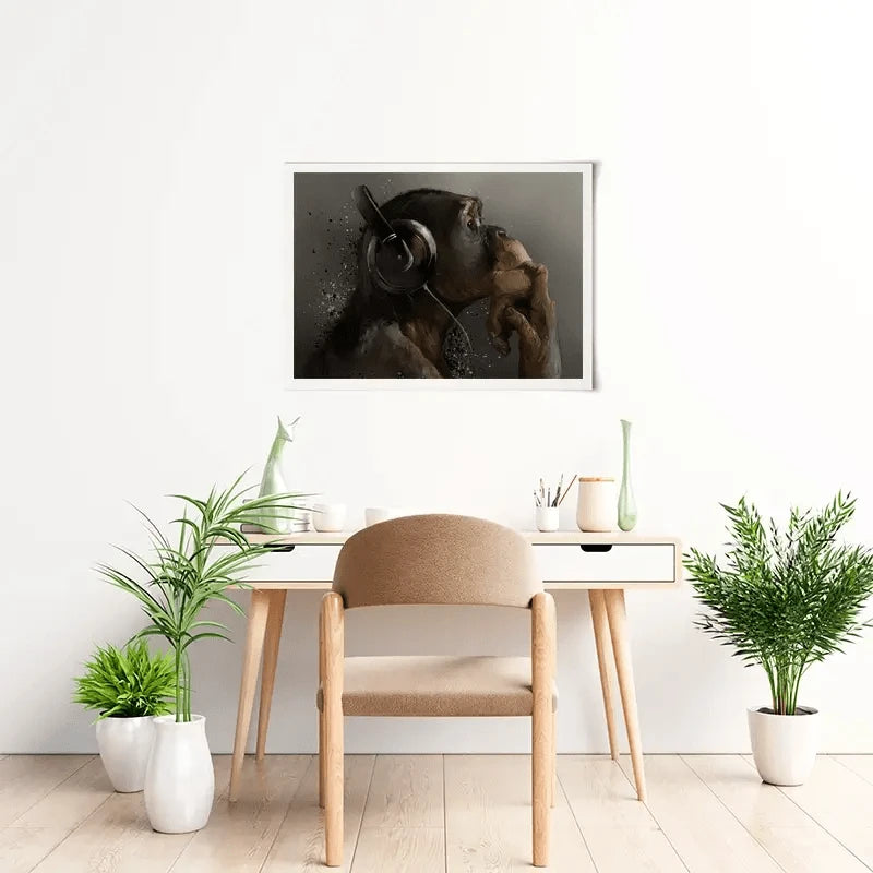 Musical Chimpanzee Art Print Musical Chimpanzee Art Print wall art product Lorri Kajenna / Shutterstock